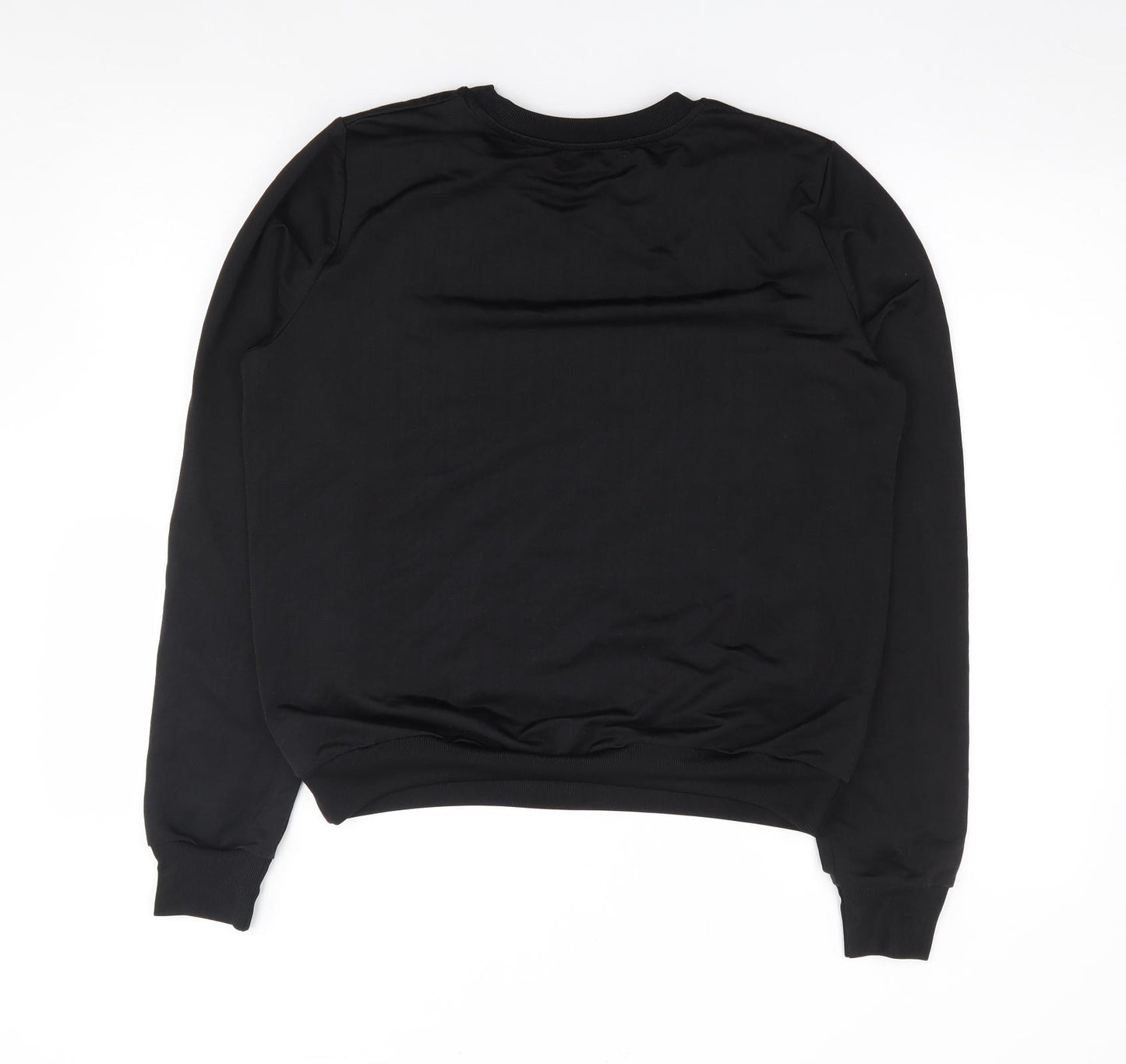 Les Bourdelles Des Carcons Womens Black Crew Neck  Polyester Pullover Jumper Size S