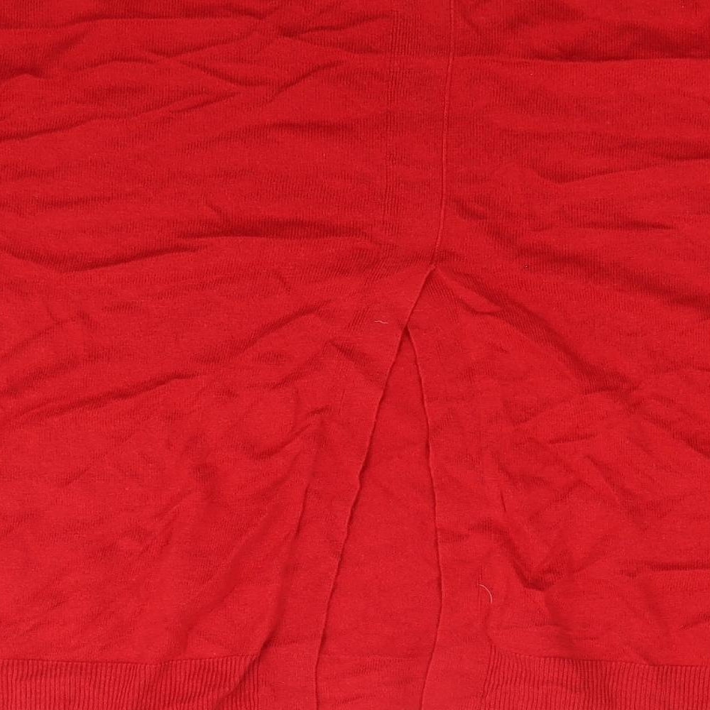 Preworn Womens Red Boat Neck  Cotton Pullover Jumper Size M