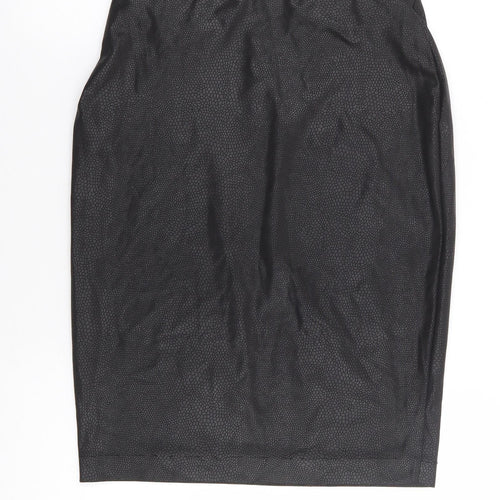 Pied A Terre Womens Black Animal Print Polyester Straight & Pencil Skirt Size 8   Zip