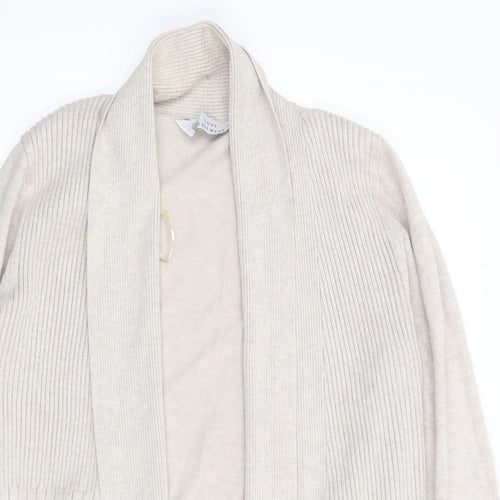 BHS Womens Beige V-Neck  Viscose Cardigan Jumper Size 12