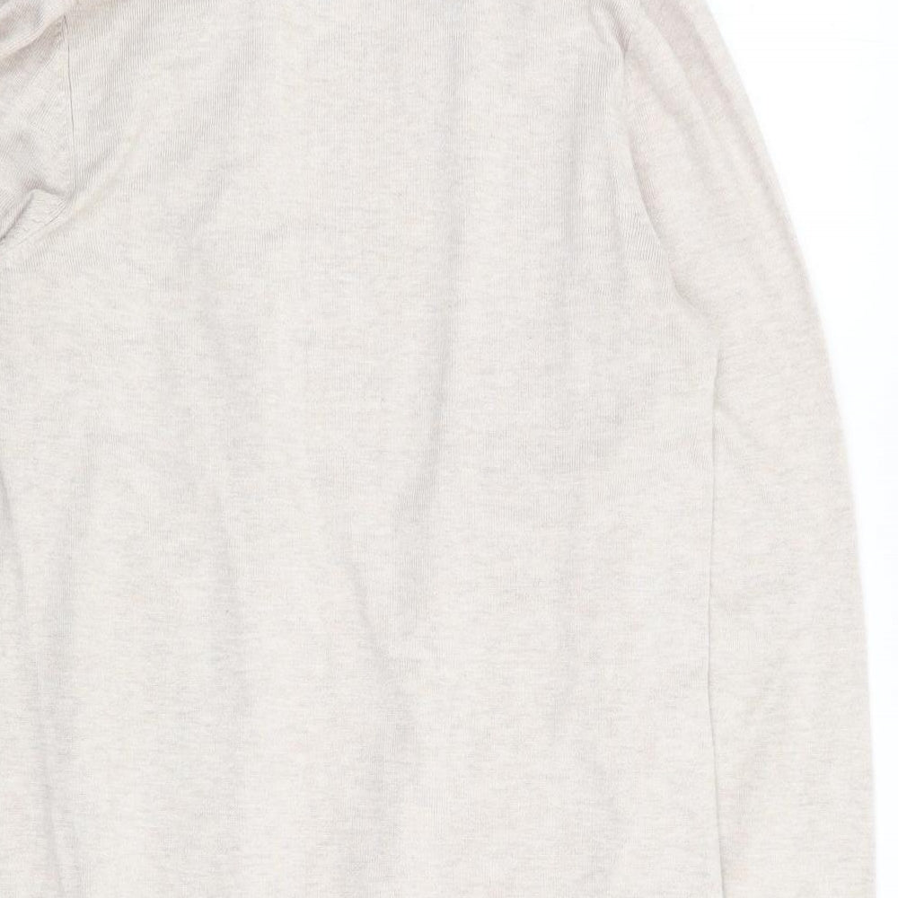 BHS Womens Beige V-Neck  Viscose Cardigan Jumper Size 12