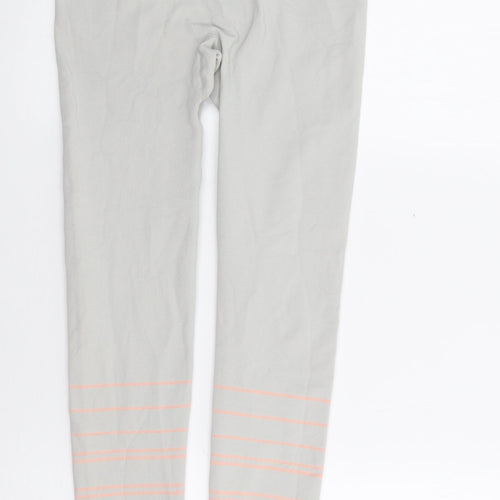 Preworn Womens Beige Striped Polyester Jogger Leggings Size S L27 in Regular