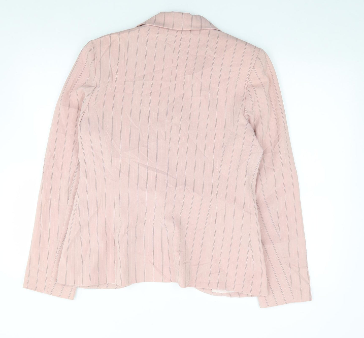Dorothy Perkins Womens Pink Striped  Jacket Blazer Size 14  Button