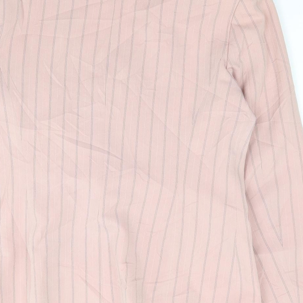 Dorothy Perkins Womens Pink Striped  Jacket Blazer Size 14  Button