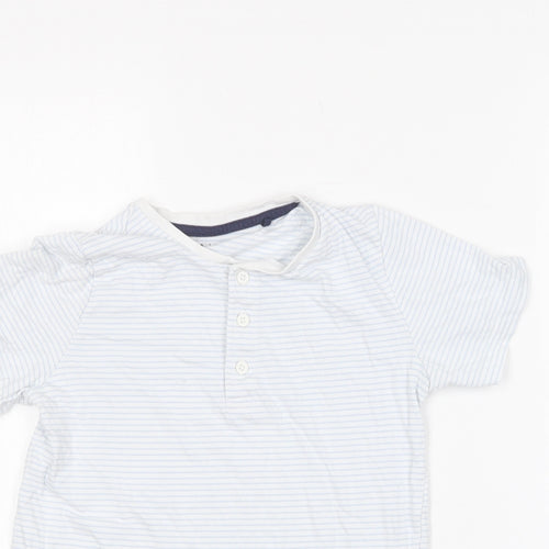 TU Boys Blue Striped Cotton Basic T-Shirt Size 8 Years Round Neck