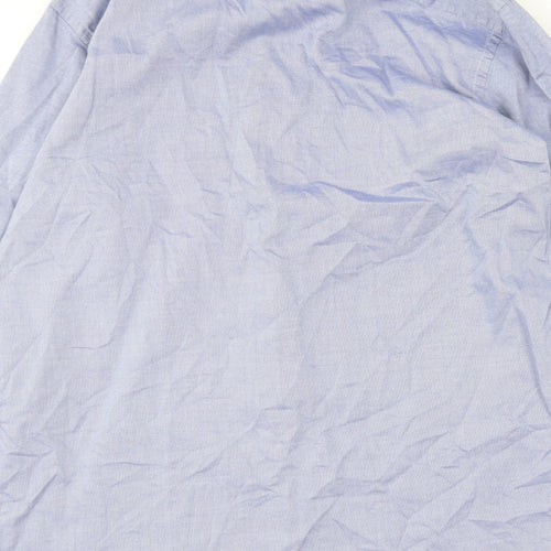 CASAMODA Mens Blue  Cotton  Button-Up Size L Collared