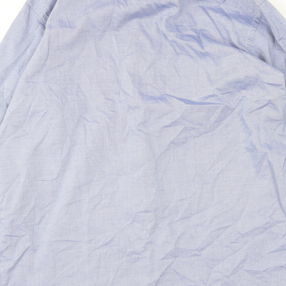 CASAMODA Mens Blue  Cotton  Button-Up Size L Collared