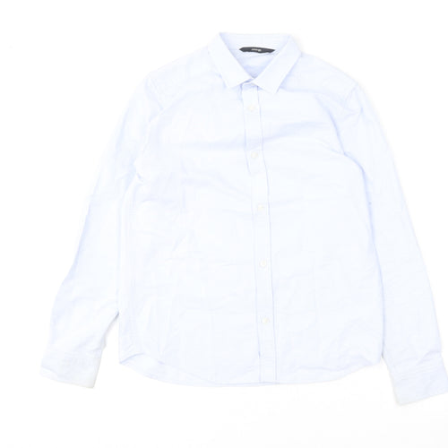 George Boys Blue  Cotton Basic Button-Up Size 10-11 Years Collared