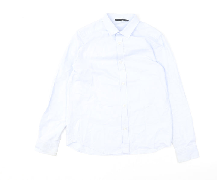 George Boys Blue  Cotton Basic Button-Up Size 10-11 Years Collared
