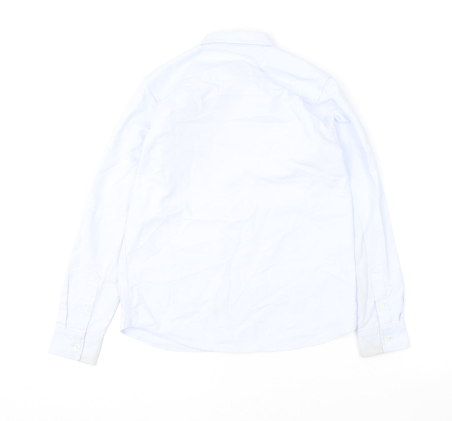 George Boys Blue  Cotton Basic Button-Up Size 10-11 Years Collared