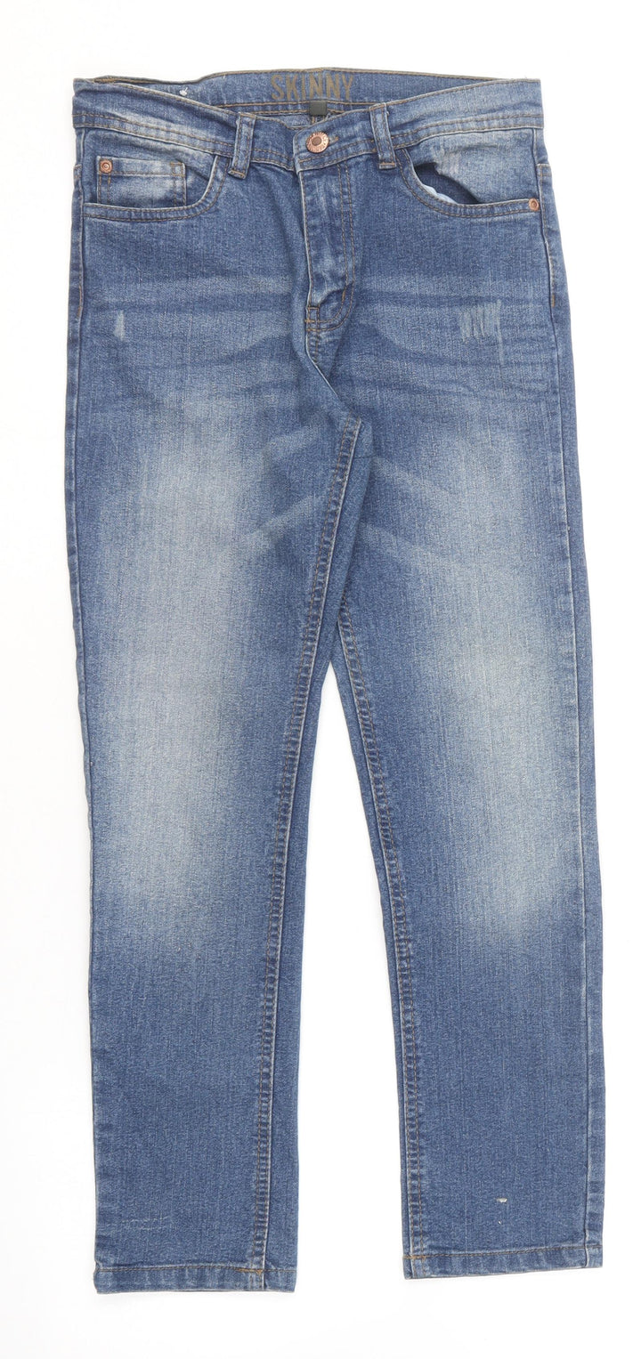 Denim & Co. Girls Blue Cotton Skinny Jeans Size 10-11 Years Regular