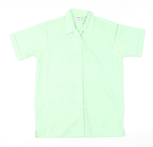 Banner Mens Green  Polyester  Button-Up Size M Collared