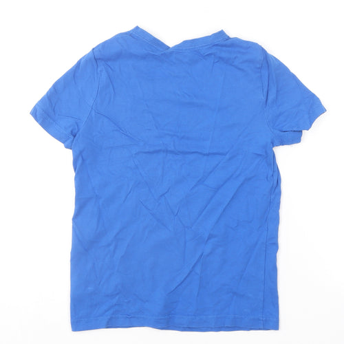 F&F Boys Blue  Cotton Basic T-Shirt Size 8-9 Years Round Neck  - Robot Shark