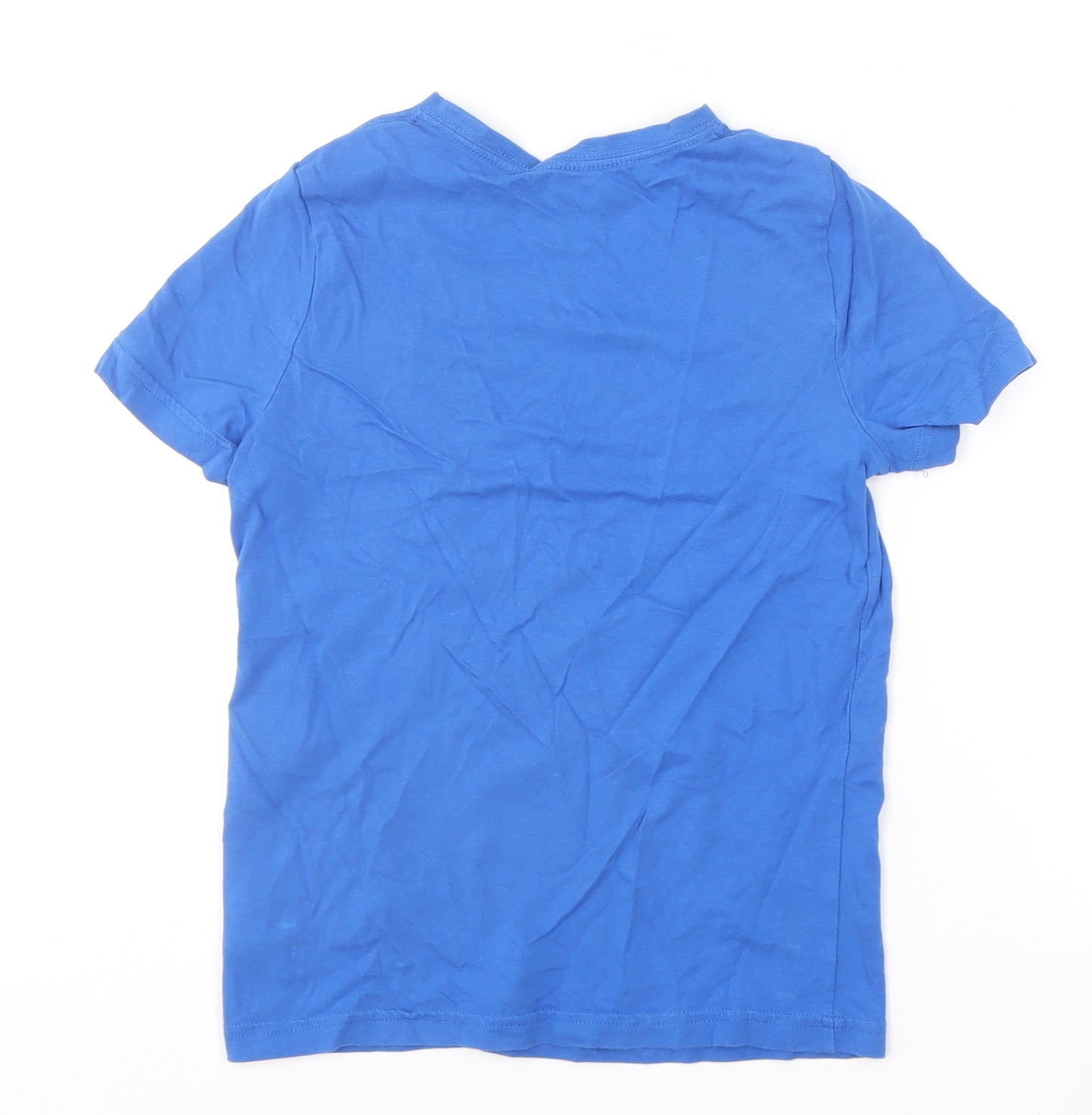 F&F Boys Blue  Cotton Basic T-Shirt Size 8-9 Years Round Neck  - Robot Shark