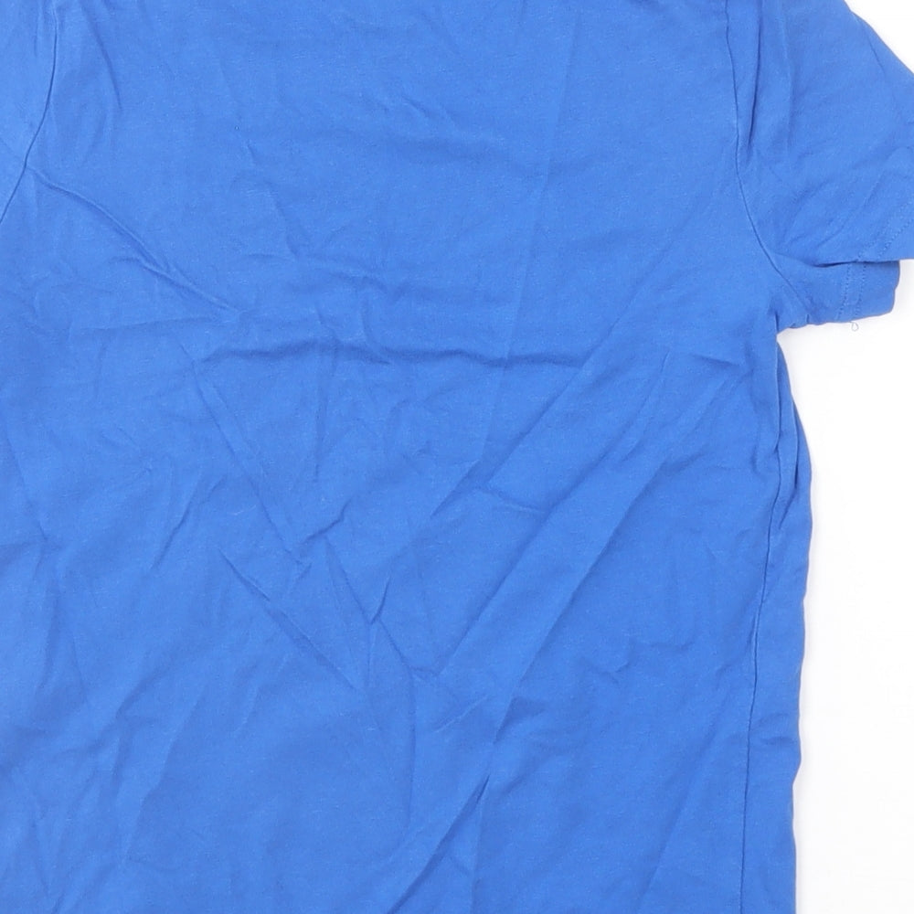 F&F Boys Blue  Cotton Basic T-Shirt Size 8-9 Years Round Neck  - Robot Shark