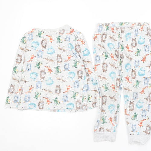 F&F Boys Multicoloured Geometric Cotton  Pyjama Set Size 3-4 Years   - Animal print