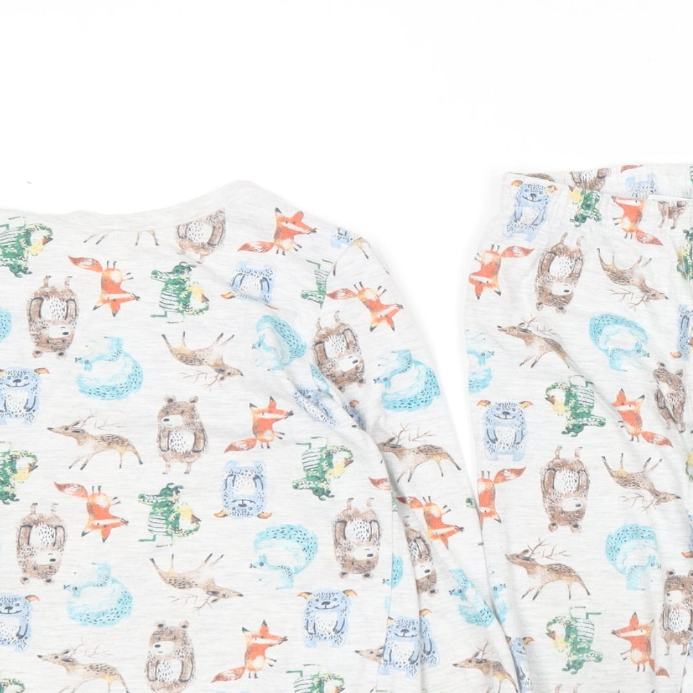F&F Boys Multicoloured Geometric Cotton  Pyjama Set Size 3-4 Years   - Animal print