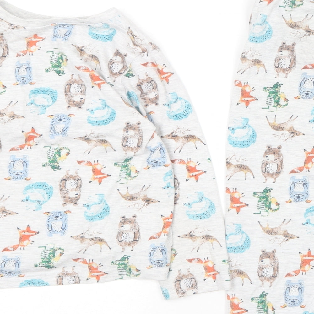 F&F Boys Multicoloured Geometric Cotton  Pyjama Set Size 3-4 Years   - Animal print