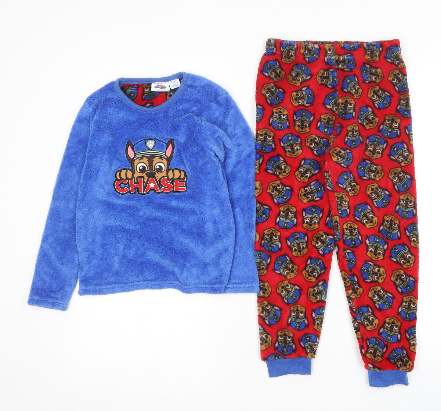 Primark Boys Blue Geometric Polyester  Pyjama Set Size 6-7 Years   - Paw Patrol