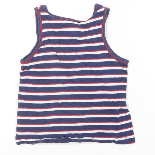 TU Boys Blue Striped Cotton Basic Tank Size 5-6 Years Round Neck  - The Gruffalo