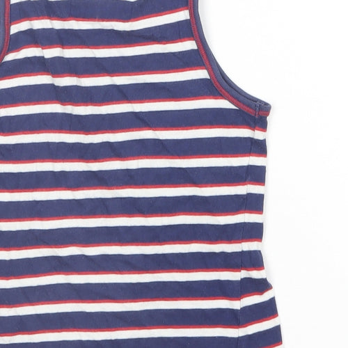 TU Boys Blue Striped Cotton Basic Tank Size 5-6 Years Round Neck  - The Gruffalo