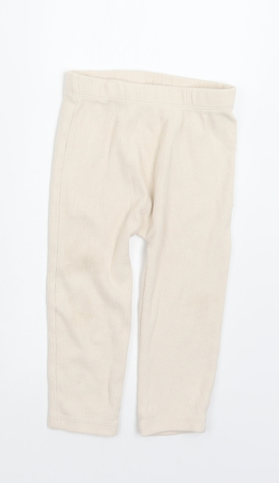 George Girls Ivory  Cotton Jogger Leggings Size 12-18 Months