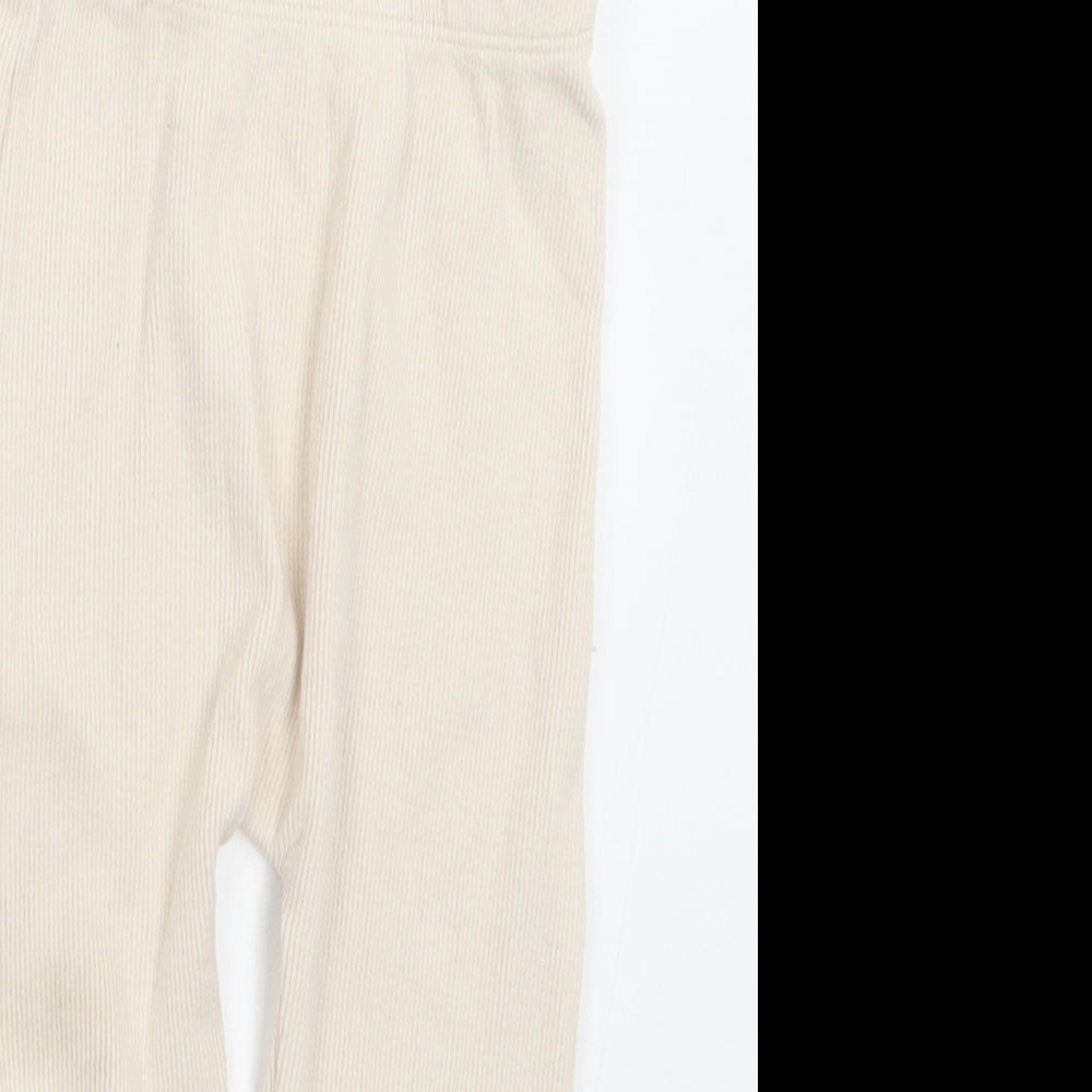 George Girls Ivory  Cotton Jogger Leggings Size 12-18 Months