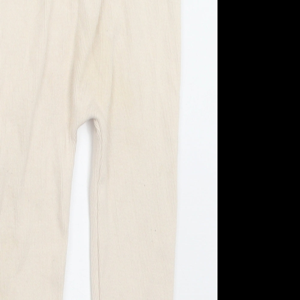 George Girls Ivory  Cotton Jogger Leggings Size 12-18 Months