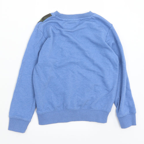 NEXT Boys Blue Camouflage Cotton Pullover Sweatshirt Size 5-6 Years   - Crocodile