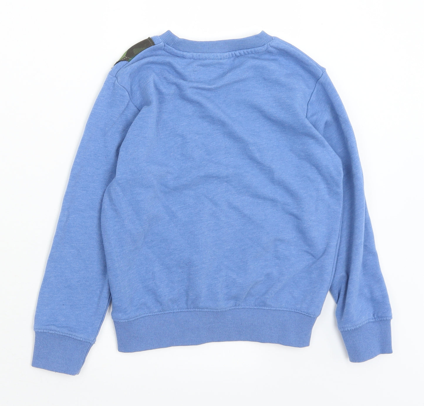 NEXT Boys Blue Camouflage Cotton Pullover Sweatshirt Size 5-6 Years   - Crocodile