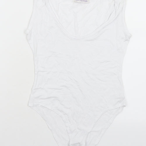 Rebel Womens White  Viscose Unitard One-Piece Size 10  Snap