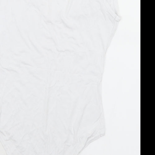 Rebel Womens White  Viscose Unitard One-Piece Size 10  Snap