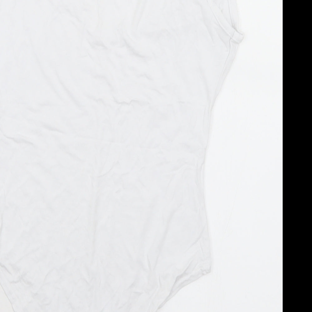 Rebel Womens White  Viscose Unitard One-Piece Size 10  Snap