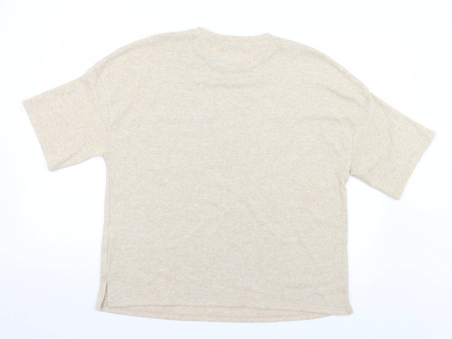 George Womens Beige Crew Neck  Polyester Pullover Jumper Size 14