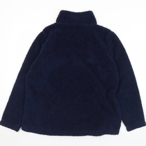 TU Womens Blue Collared  Polyester Pullover Jumper Size 18