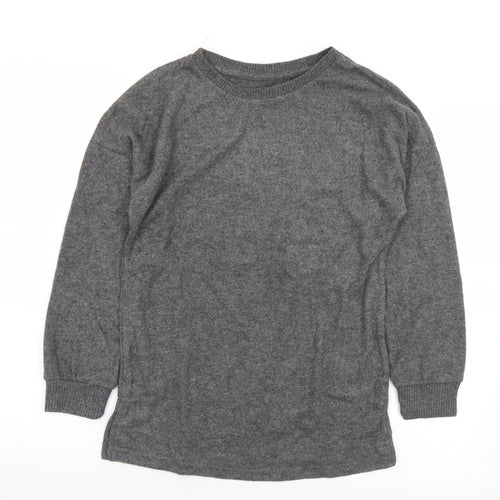 Primark Womens Grey Round Neck  Polyester Pullover Jumper Size 6   - 6-8