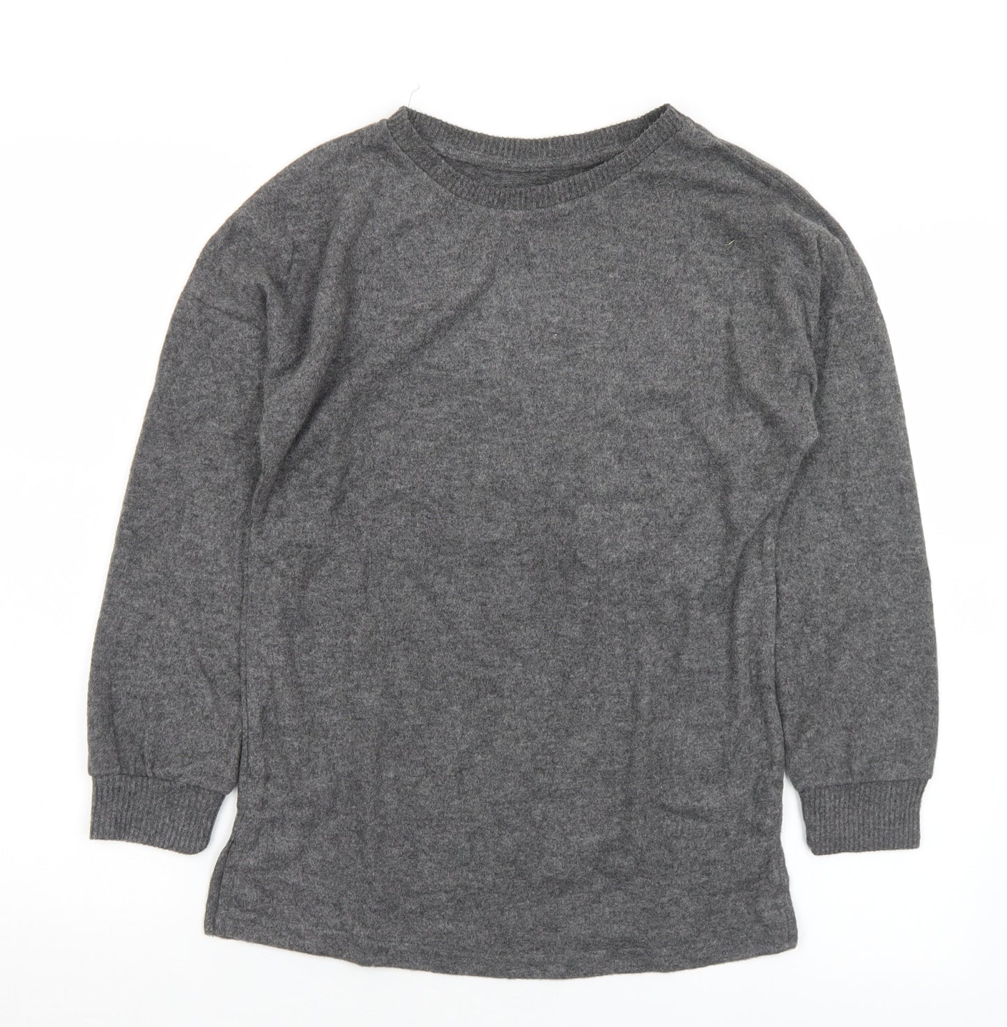Primark Womens Grey Round Neck  Polyester Pullover Jumper Size 6   - 6-8