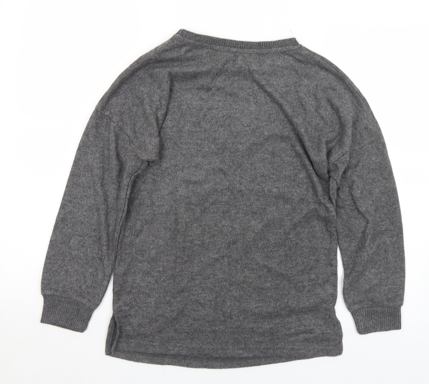 Primark Womens Grey Round Neck  Polyester Pullover Jumper Size 6   - 6-8