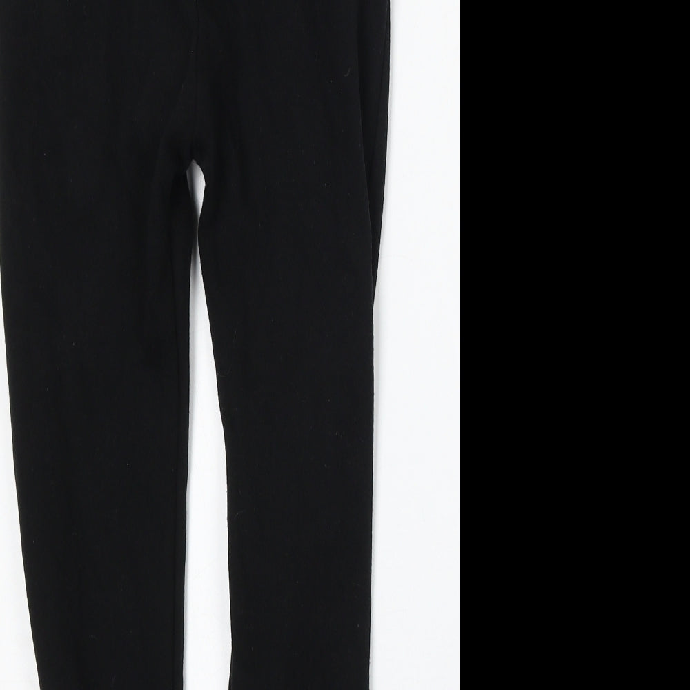 H&M Girls Black  Cotton Jogger Trousers Size 7-8 Years  Regular  - Skeleton
