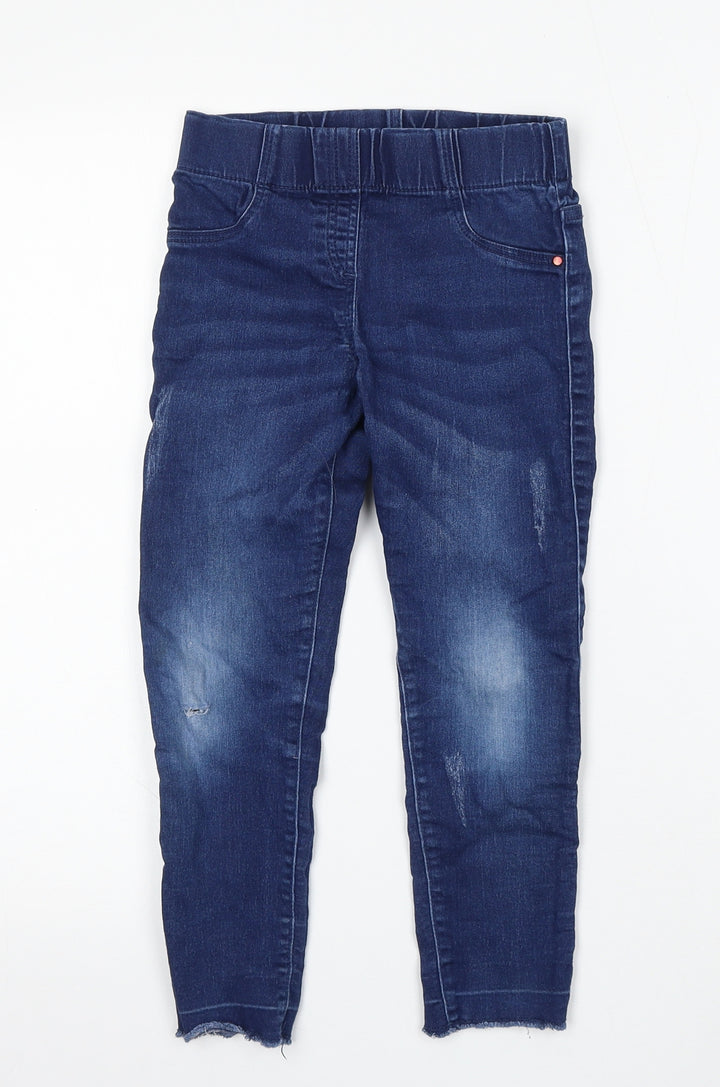 F&F Girls Blue  Cotton Skinny Jeans Size 6-7 Years  Regular