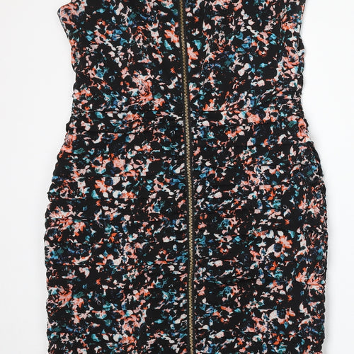 Coast Womens Multicoloured Floral Polyester Bodycon  Size 12  Round Neck