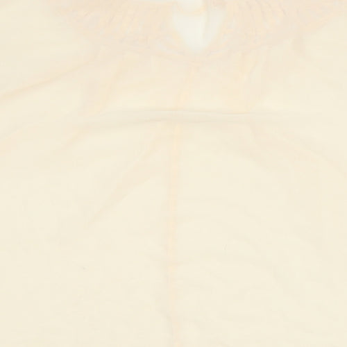 Warehouse Womens Beige  Polyester Basic Blouse Size 10 Round Neck
