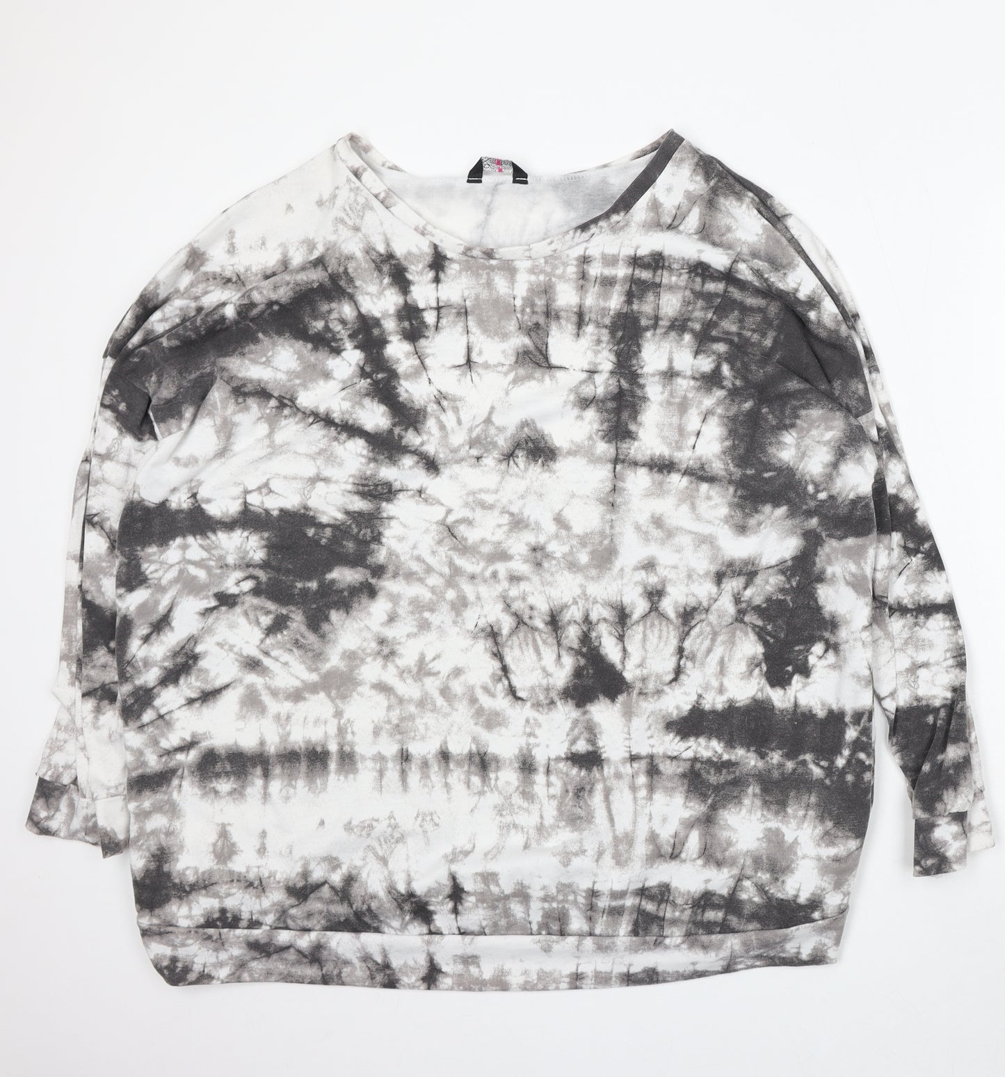 Yours Womens Grey Geometric Polyester Pullover Sweatshirt Size 24