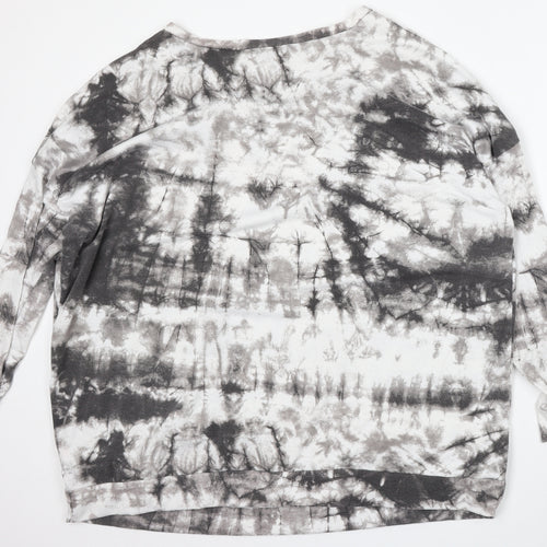 Yours Womens Grey Geometric Polyester Pullover Sweatshirt Size 24