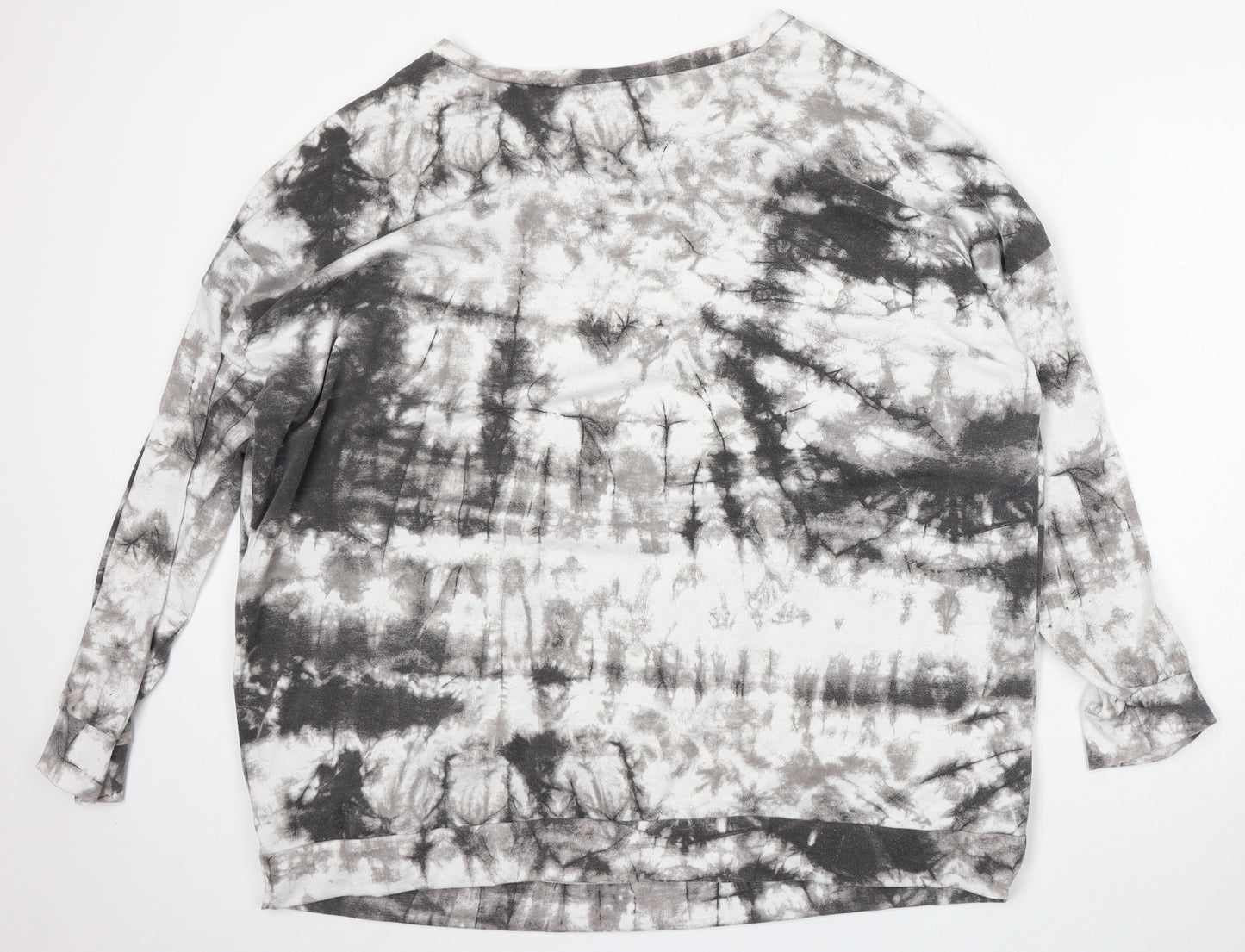 Yours Womens Grey Geometric Polyester Pullover Sweatshirt Size 24