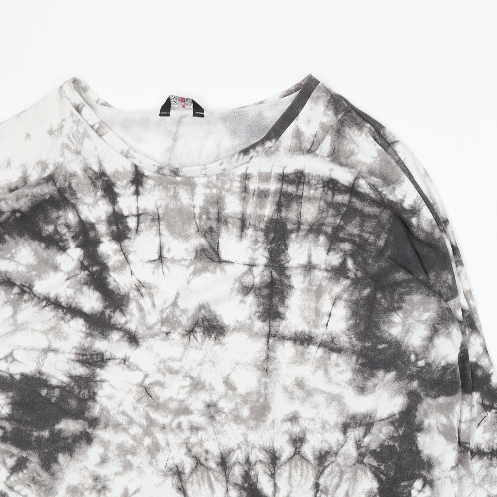 Yours Womens Grey Geometric Polyester Pullover Sweatshirt Size 24