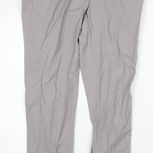 New Look Womens Grey  Cotton Straight Jeans Size 14 L32 in Regular