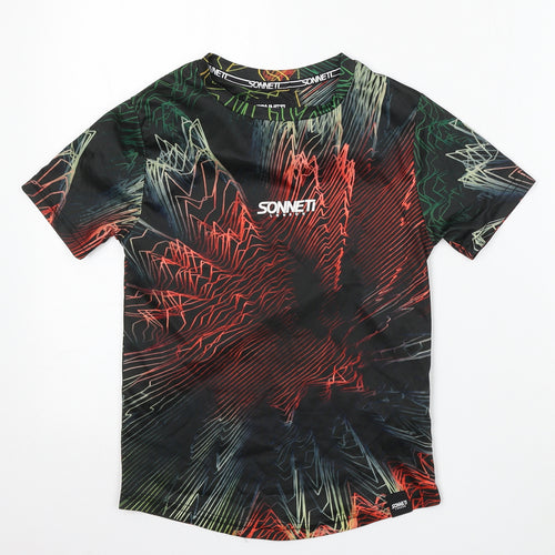Sonnetti Boys Multicoloured Geometric Polyester Basic T-Shirt Size 8-9 Years Round Neck