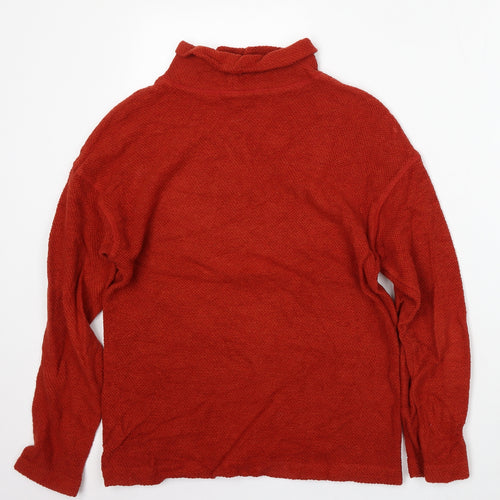 Spirit Womens Red Roll Neck  Cotton Pullover Jumper Size M