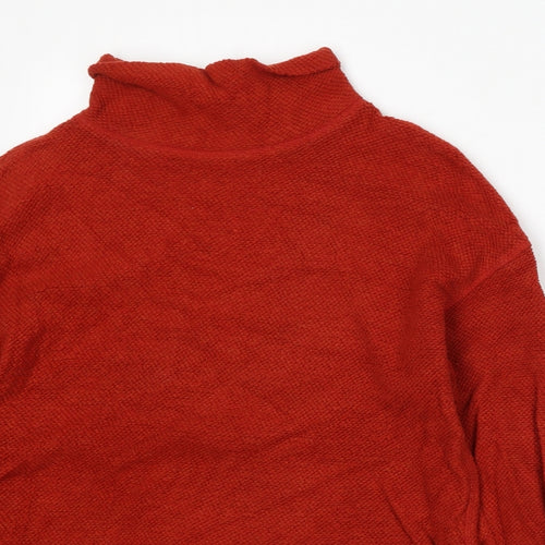 Spirit Womens Red Roll Neck  Cotton Pullover Jumper Size M